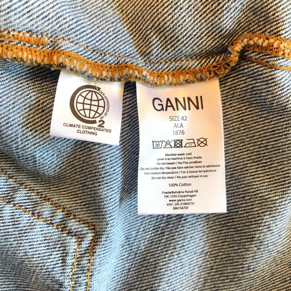 HP!🎉NWT GANNI Denim Mini Skirt size US 12/DK 42 - Picture 8 of 8